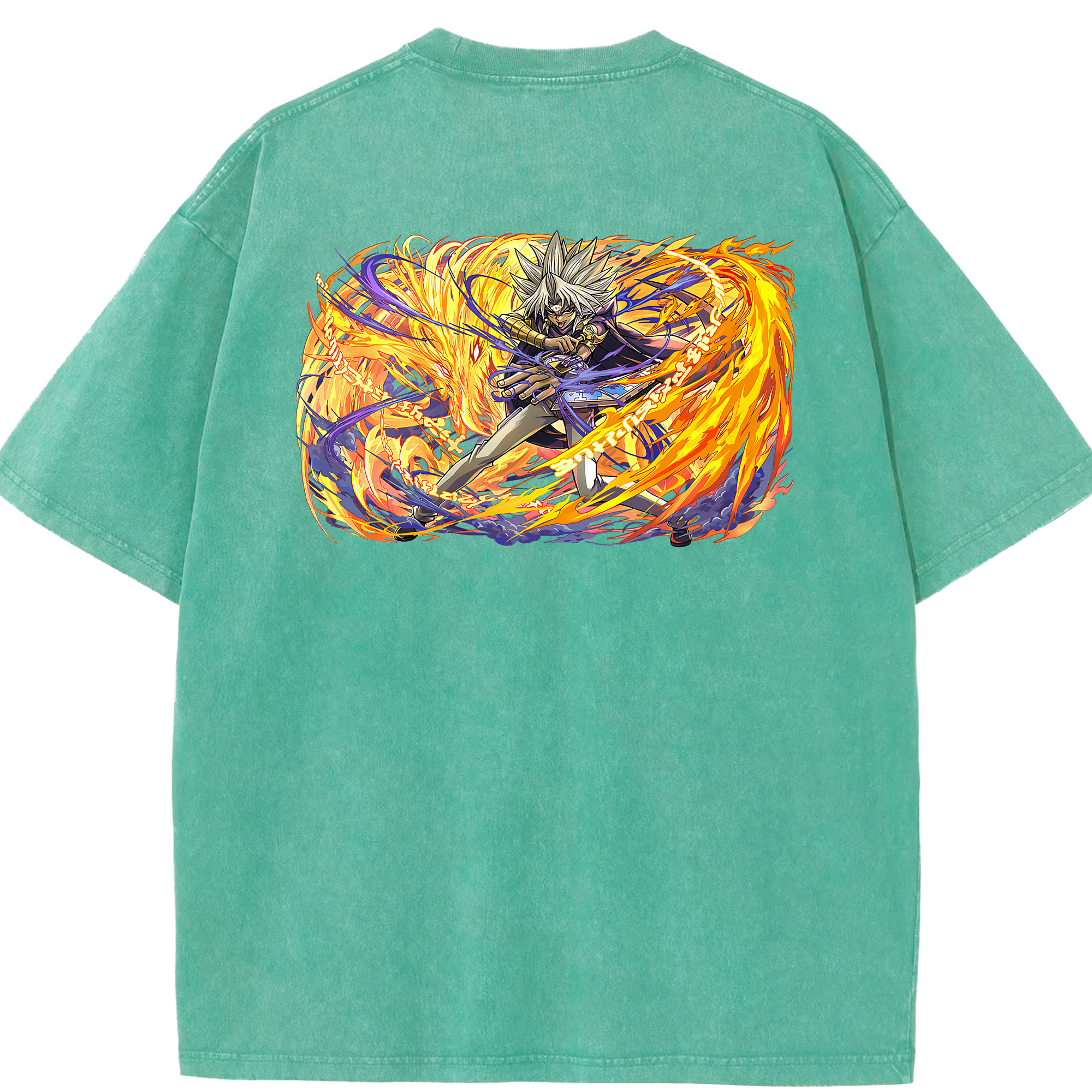 （画像用） 遊☆戯☆王 Yu-Gi-Oh! 綿100% ヴィンテージ風 半袖Tシャツ（背面プリント）